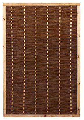 Weidenzaun Element Mia mit 180x120cm in Premium Qualität, gekochte Weide, Holz gebeizt von bambussi.com