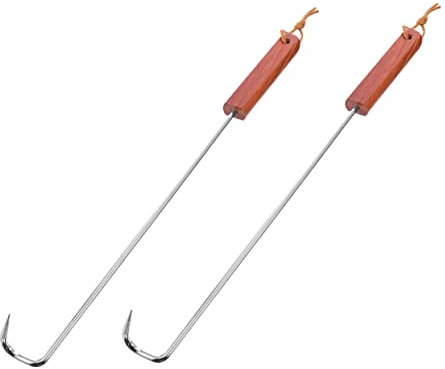 Ciieeo 2pièces Lot De Fourchettes à Barbecue Crochets à Viande Pour Grill Outil Extérieur Pour Rôtir Steaks Et Maïs