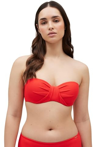 YSABEL MORA 83083-C - Top Bandeau piqué Copa C Mujer Color: Coral Talla: 85