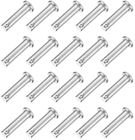 QUARKZMAN 20Pcs M6 x 25mm Perno a Forcella a Singolo Foro, Perni a Testa Piatta in Acciaio Inossidabile 304 per Aggancio Rimorchio, Installazione Mobili, Attrezzature Industriali
