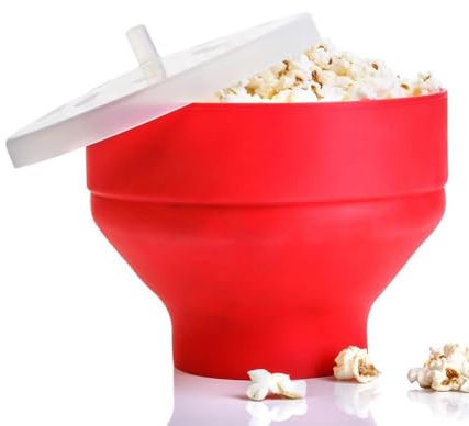 Microwave Popcorn Maker - Microwave Popcorn Bowl | Silicone Popper Microwave With Lid | Reusable. Lightweight Silicone Heat Resistance Bucket Bowl, Saving For