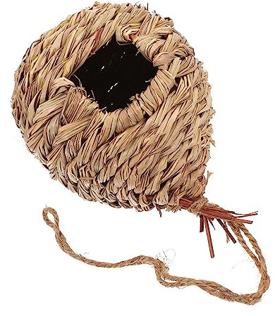 FONDOTIN Strohgewebtes Vogelnest Zum Hängen Vogelhängehaus Aus Stroh Vogelzuchtnest Für Garten Und Balkon