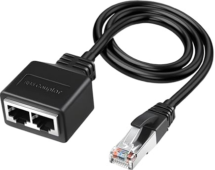Divisor de cable Ethernet, RJ45 1 a 2, adaptador de red macho a doble hembra, cable Ethernet compatible con Cat5, Cat5e, Cat6, Cat7, Cat8