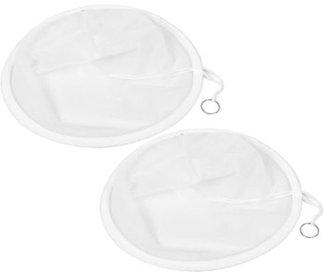 NUOBESTY Lot de 2 Passoires à Miel Coniques en Maille Fibre Beige, Réutilisables et Lavables, Outil D'extraction de Miel pour Apiculture et Filtration Fine