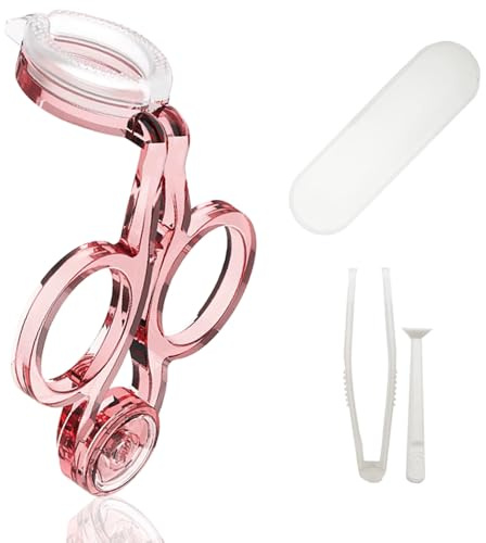 Botattraeck Strumento applicatore per lenti a contatto in morbido silicone per palpebre, facile da applicare, per rimuovere le lenti a contatto con pinzette e ventosa, rosa, Scritture