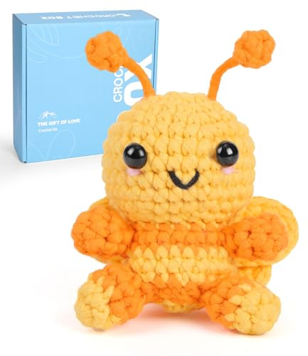 Crochet Kit for Beginners: Bee, Starter Crochet Kit for Adults Teens, All You Need in, Step-by-Step Video Tutorials, Instructions