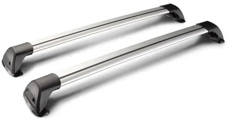 DZSQWETYU Car Top Luggage Holder 2 Pcs For Peugeot For Partner Lwb 5 Door Van 2008-2015 Aluminum Alloy Belt Lock Corss Rack(Silver)