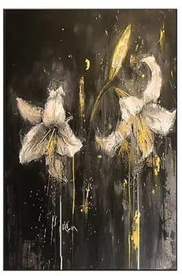 RNXAOPEN Malen Nach Zahlen Erwachsene Kunst Malen Nach Zahlen, Paint by Numbers Lilie Bastelset Erwachsene Frauen mit Pinseln und Acrylfarben für Deko Schlafzimmer, Geschenke für Frauen 60x80cm N-4