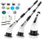 Brosse de nettoyage électrique sans fil avec 10 têtes de brosse remplaçables, manche long extensible pour salle de bain/cuisine