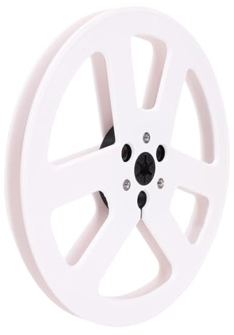 Zunate Carrete de Recogida Vacío de 7 Pulgadas, 6 Orificios, Brida NAB de Audio Abierta, Carrete de Recogida de Sonido de Grabación Vacío, Pieza de Repuesto para Máquina, Cubo Pequeño (WHITE)