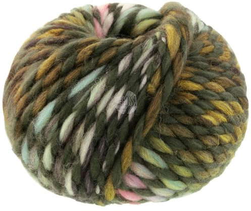 LANA GROSSA Dolce | Dickes, locker verzwirnt Merino-Dochtgarn mit Mouliné- Effekt | Handstrickgarn aus 100% Schurwolle (Merino, basolan) | 100g Wolle zum Stricken & Häkeln | 50m GarnFB 4