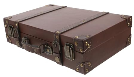 LOLIPPYY Retro Gepäckbox und Leder, Dekorativer Gepäckkasten | Vintage Gepäck, Reisedeko für Zuhause, Aktenkoffer Leder, Klassischer Britischer Stil