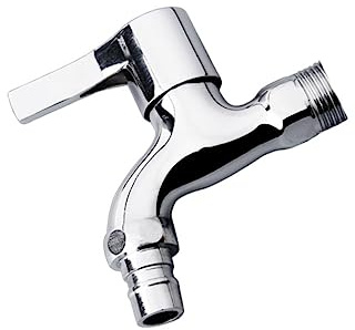 Operitacx Grifo Para Lavadora Baño Exterior Zinc Con Manija Recta Antideslizante Conexión Manguera Resistente La Corrosión Fácil Instalación Para Jardín Lavabo
