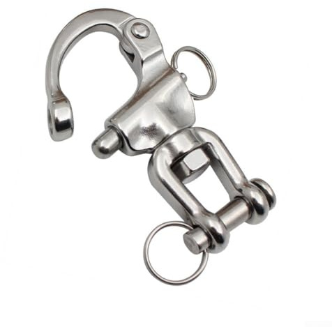 Yhenlovtt Rotación Windsurf Buceo rápido Yachting – Grillete de acero inoxidable 360 grados giratorio gancho de vela Plus para -cargado con bloqueo – 70 mm/87 mm/128 mm (paquete de 1) (128 mm)