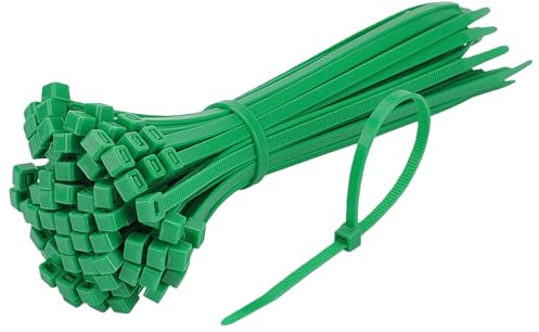 Tharvolex Green Cable Ties, 100Pcs Self-Locking Garden Cable Ties 2.5x100mm Nylon Zip Ties Multi-Purpose Tie Wraps for Indoor and Outdoor Use, Office, Garden(Size:2.5x100mm)