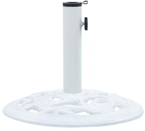 Gecheer Base per ombrellone in ghisa, supporto ombrellone pesante 9 kg 40 cm, piedistallo stabile con adattatore universale 35/38/48 mm, decorazione esterni elegante, per giardino, terrazzo o piscina