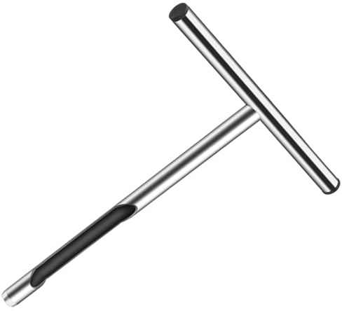 HOMSFOU Sonda per Campionamento del Suolo in Acciaio Inox 304, Strumento per Test del Terreno Impugnatura a T Antiscivolo, 31x15 Cm, per Analisi e Manutenzione Prato e Giardinaggio