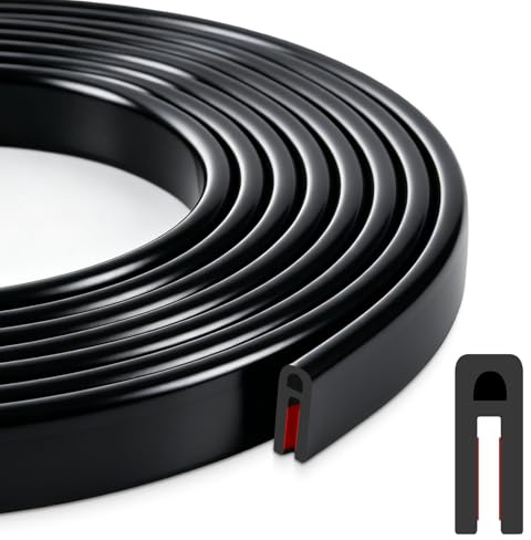 Kantenschutz Gummi 1.6mm X 3m Kantenschutz Selbstklebend für Bleche, U Kantenschutzprofil, Edge Protection, für AutotüR, TüRen Fenster, Metallplatten, Glasplatten, MöBel (Schwarz)