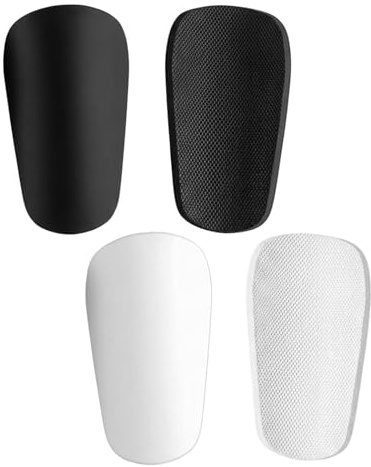 2 Paar Mini Fußball Schienbeinschoner für Herren, Schwarz & Weiß Mini Shin Guards, Fußballzubehör, Tiny Protective Shin Guards für Männer, Frauen, Jungen, Mädchen und Erwachsene