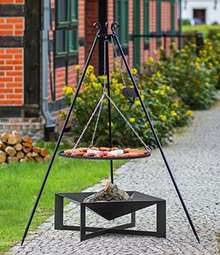 Set - Schwenkgrill 1,80m mit Kurbel incl. Ø50cm Grillrost und 70x70cm Feuerschale 330