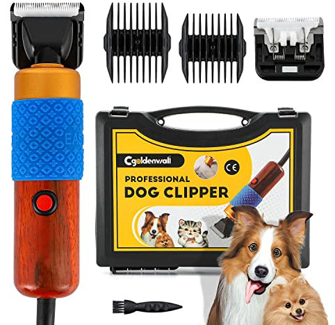 CGOLDENWALL 200W Hundeschermaschine Leise Profi Hund Katze Tierhaarschneider mit 3m Kabel, einstellbare Leistung super für Pudel Bichon Samo Frisé/Pferde/Schafe/Kaninchen