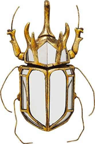 Kare Design Wandobjekt Beetle Mirror, Gold, 37x25x6 cm, Wandschmuck, Wohnaccessoire, Käfer Motiv, Verspiegelt, Wohnzimmer