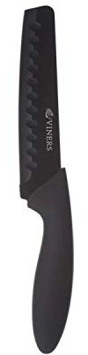 Viners Assure 6” Santoku Knife Stainless Steel Blade with Squared Tip for Safety, Soft Grip Handle, Non-Stick Coating, Rust-Resistant, Ideal for Slicing Fish, Meat & Vegetables