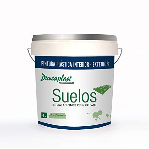 DURCAPLAST pintura de suelos para pistas deportivas, garajes y pavimentos en general de hormigón, cemento, asfalto y mortero. Color Gris similar RAL 7046 Mate, 4 Litros.