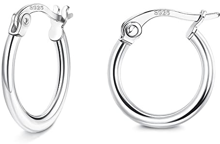 JeweBella 925 silver örhängen dam 925 små örhängen creole silver allergivänliga örhängen örhängen för dam flicka diameter 14/16/18 mm, Sterlingsilver