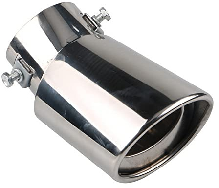 ETOPARS 63mm Extrémités de Tuyau d'échappement Universel Embouts Silencieux D'éChappement Acier Inoxydable Voiture Silencieux Queue Unique Sortie Plier Argent
