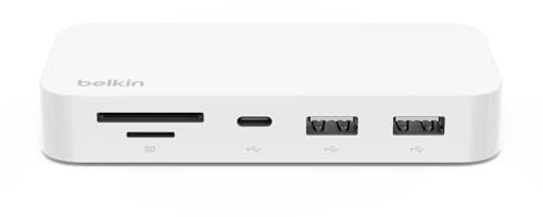 Belkin USB-C 6-in-1 Multiport Hub with Mount - USB Hub - USB C Docking Station with Micro SD Card Reader - Powered USB Hub - Compatible with MacBook, Chromebook, iMac, PC & Other USB-C Devices