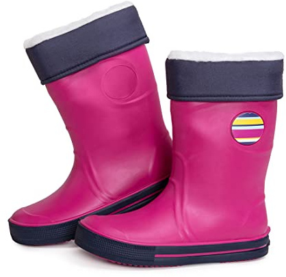 Bottes Pluie pour Enfants, Wellies avec Doublure Chaude Amovible, Bottes Wellington pour Enfants, Bottes D'hiver, Détails Réfléchissants par 3M™ Scotchlite™, Fabriqué en Italie (34-35 EU Fushia/Bleu)