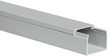 10m KOMIB Kabelkanal/Kabelkanäle/Kabelführung - Verschiedene Größen und Farben - Schraubbar - 5 x 2m Stangen - (Grau - Steingrau, 40 x 30 mm)