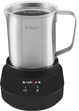Instant Pot Milk Frother Station, Electric Foam, Hot and Cold Frothed Milk, Ideal for Lattes, Flat Whites, Matcha, Hot Chocolate and Milkshakes - Stainless Steel 500ml, Black
