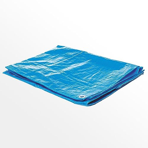 Abdeckplane Plane Ösen Holzplane Gewebeplane Bootsplane Garten Holz wasserabweisend UV Schutz 60g/m² blau (4x6m)
