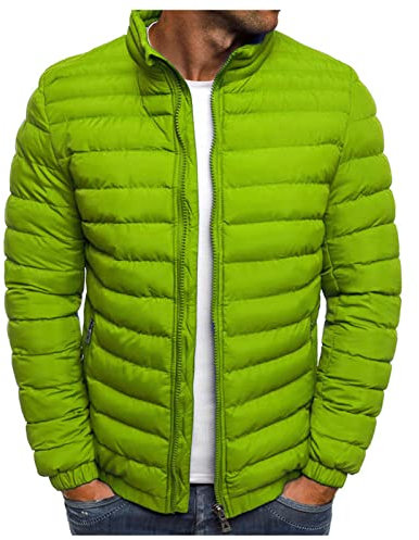 KONG JIMFAN Winterjacke Herren Gangschaltung Pullover Winterliche Wärme Hoodie Jacke Herren Allwetterjacke Herren Jacke Winter Jacke Regenjacke 134 Braune Lederjacke(Grün,L)