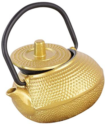 Théière en fonte Bouilloire à thé décorative Bouilloire à thé avec poignée Mini théière de bureau Bouilloire à eau chaude Cuisinière Bouilloire sifflante Décor de bureau Mini thé pour animaux de com