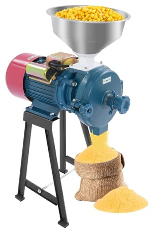 Electric Grain Mill Grinder, Corn Grinder 110V 2200W Commercial Grain Grinders Mill with Funnel Dry Feed Flour Grain Grinders Machine for Corn, Wheat, Rice, Cereals,molino eléctrico para moler maiz