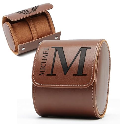 Benutzerdefinierte Schwarze Uhr Box, Personalisierte PU-Leder-Uhr-Box, Reise-Uhr-Box, Schwarze Uhr Fall Für Papa, Travel Watch Organizer, Vaters Geschenk