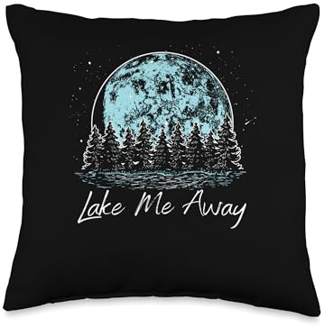 Lake Me Away Traveler Lakes Exploration Lagoon Camping Throw Pillow