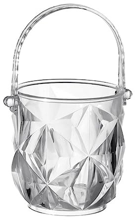 IMEITE Bac À Glaçons Seau à Glace en Acrylique Petit Seau à Glace Portable Idéal for Le Bar à la Maison, la bière Froide, Le Champagne, la Bouteille de vin, 1 Litre Seau À Glace pour Fête