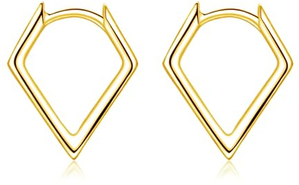 Cangall Creolen Silber 925 Klein, Sterling Silber Rhombus Triangel Ohrringe, Hypoallergen Geometrisch Damen Kreolen, Knorpel Schlafen Ohrringe für Frauen Mädchen
