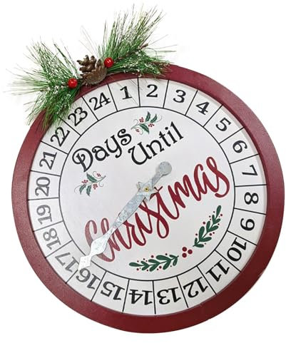 Jul nedräkningskalender, klocka, träskylt, nedräkningskalender, juldekor