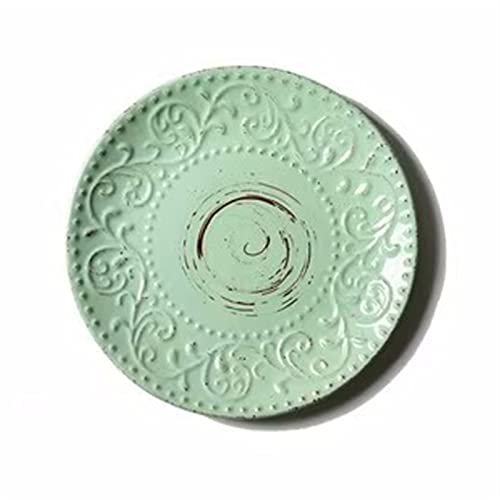 Servizio Piatti Stoviglie vintage con motivi in ​​rilievo Piatto da pranzo in ceramica for la casa Piatto da dessert Piatto da insalata Ristorante Caffetteria Piatto piano ，Servizio da tavola