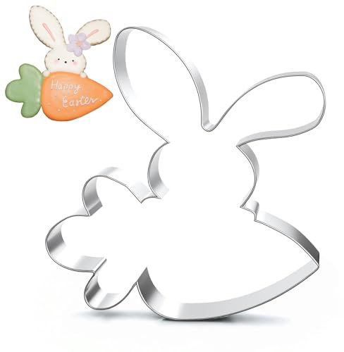 Hasen Ausstecher - 13,2 cm - Groß Ausstechform Osterhase Edelstahl Keksausstecher Backform Plätzchen Ausstecher Hase Osteraussteche Ausstechformen Hasenform Ostern