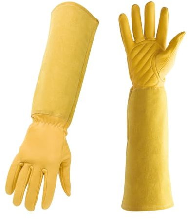 Lange Gartenhandschuhe – Gartenhandschuhe mit verlängerter Manschette, schützende Gartenhandschuhe | -Beschneidungshandschuh, dornensichere Gartenhandschuhe aus Leder zum Beschneiden von Rosen m