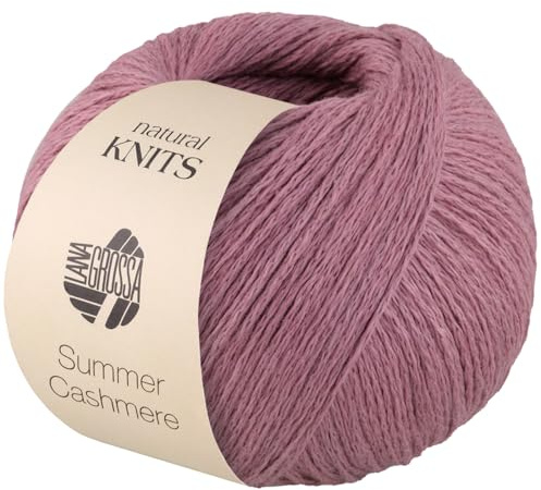 LANA GROSSA Summer Cashmere| Feines Kettengarn aus Baumwolle und Kaschmir | Handstrickgarn aus 90% Baumwolle & 10% Cashmere | 5g Wolle zum Stricken & Häkeln | 210m Garn FB 7