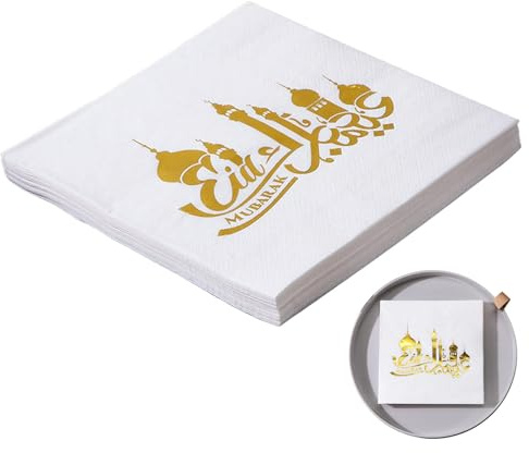Serate per eventi, tovaglioli festivi - Tessuto per la pulizia della bocca | Cena a 2 strati Asciugamani manuali in carta assorbente per feste in cucina eid matrimoni ed eventi