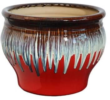 Shihan-2015 Macetas para Plantas Maceta de cerámica Extragrande de Vientre Rojo for Sala de Estar, Maceta de pie de Gran diámetro Maceteros Decorativo(Grande)