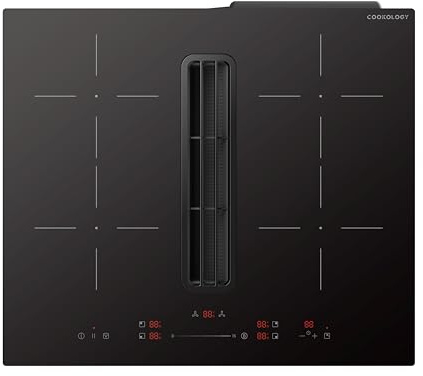 Cookology 60cm 4-Zone Induction Hob - Built-In Integrated Design - 7400W - Ducting Kit Included - Energy Class A - CIDDVEN600 / DK600V